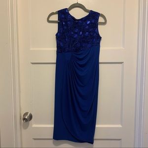 Enfocus Studio Blue Sequence Formal Sheath Dress|4